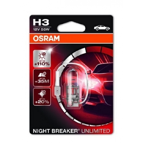 Bec H3 12V 55W PK22s NIGHT BRAKER UNLIMITED (BLISTER)