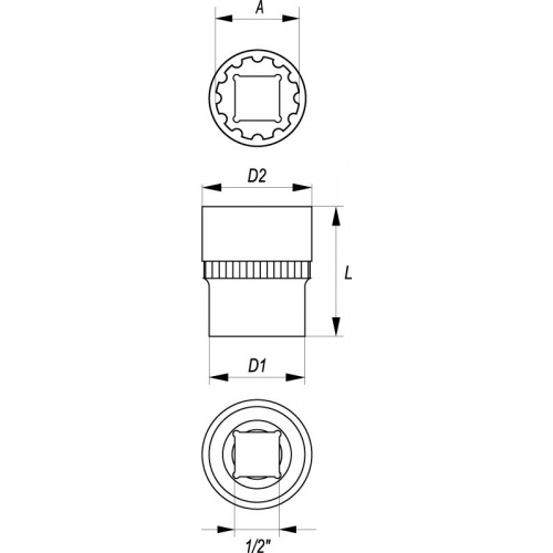 Cheie tubulara spline,1/2",9mm