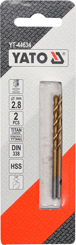 WIERTŁO DO METALU HSS-TiN 2,8 MM - 2 SZT