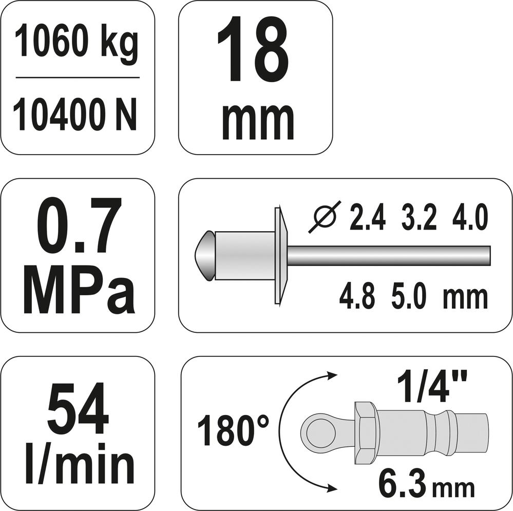PRESA PNEUMATICA NITUIT 2.4-5MM